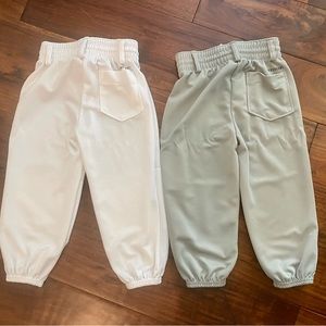 Gray and white Adidas 2xs youth baseball pants